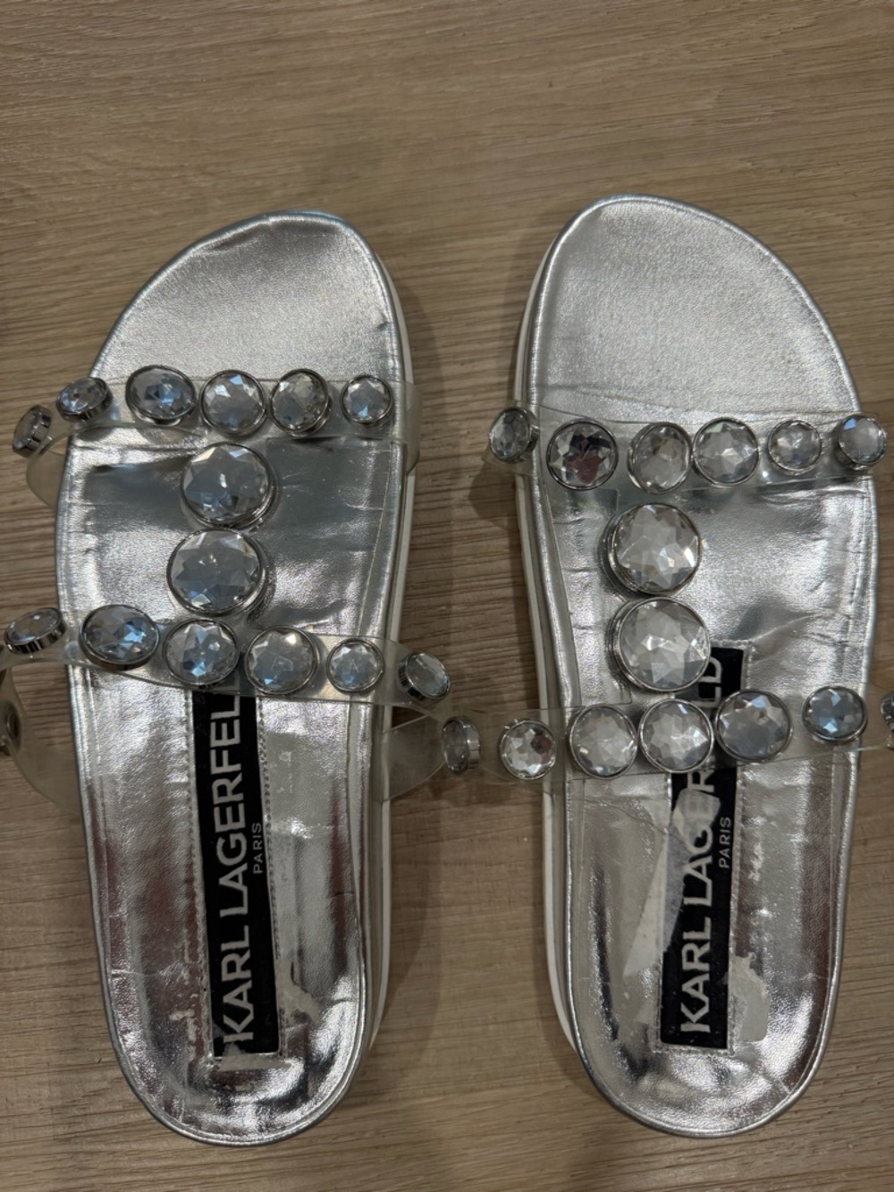 KARL LAGERFELD BELINDA RHINESTONE EMBELLISHED WOMEN'S SANDALS CLEARANCE …